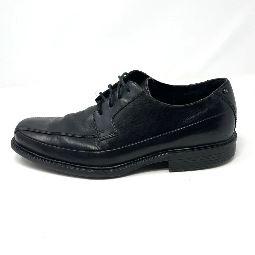 Rockport Felson Men's Shoes K70890 Black Leather Apron‎ Toe Oxford Dress 11